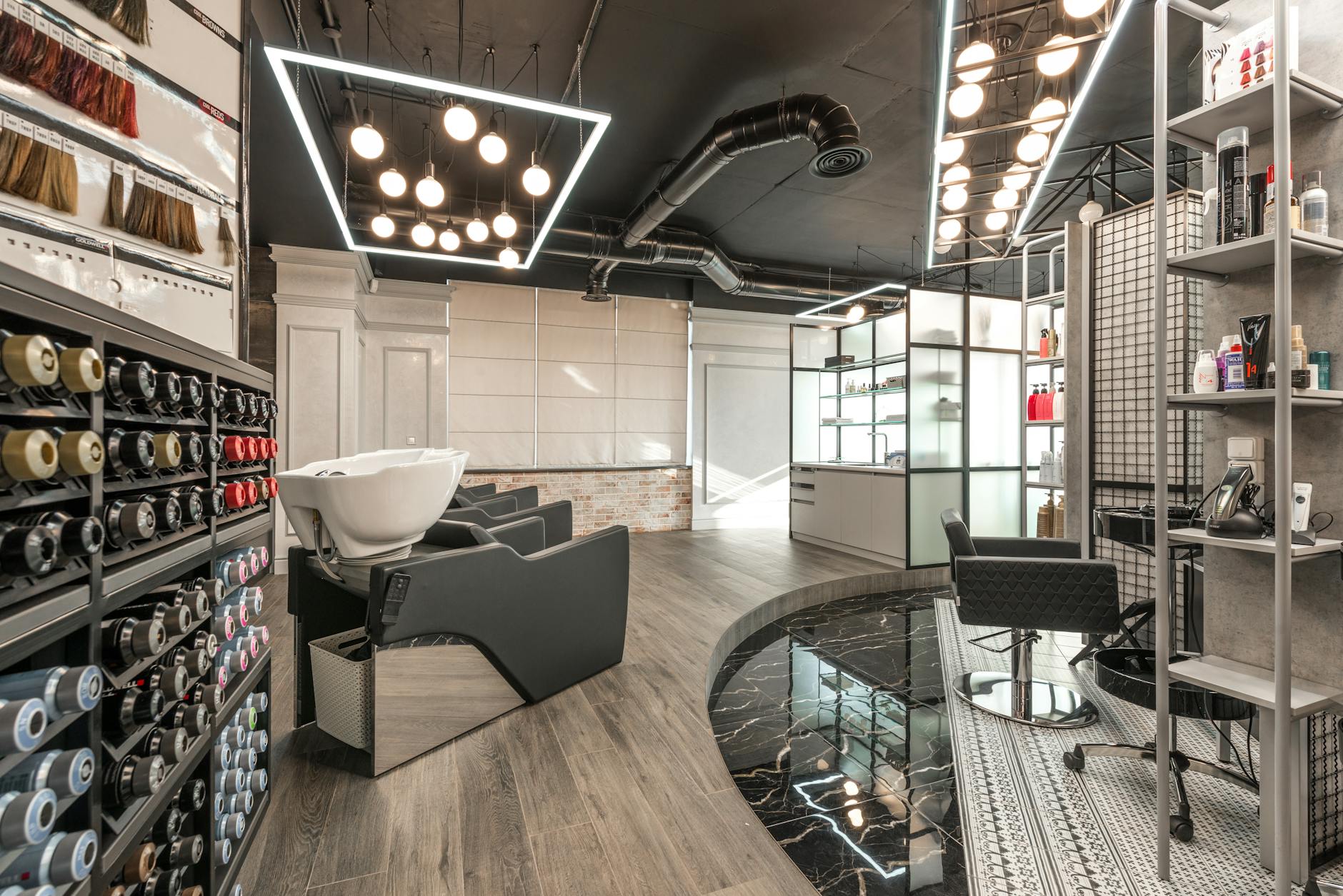 Modern luxury salon interior at Viselli Salon